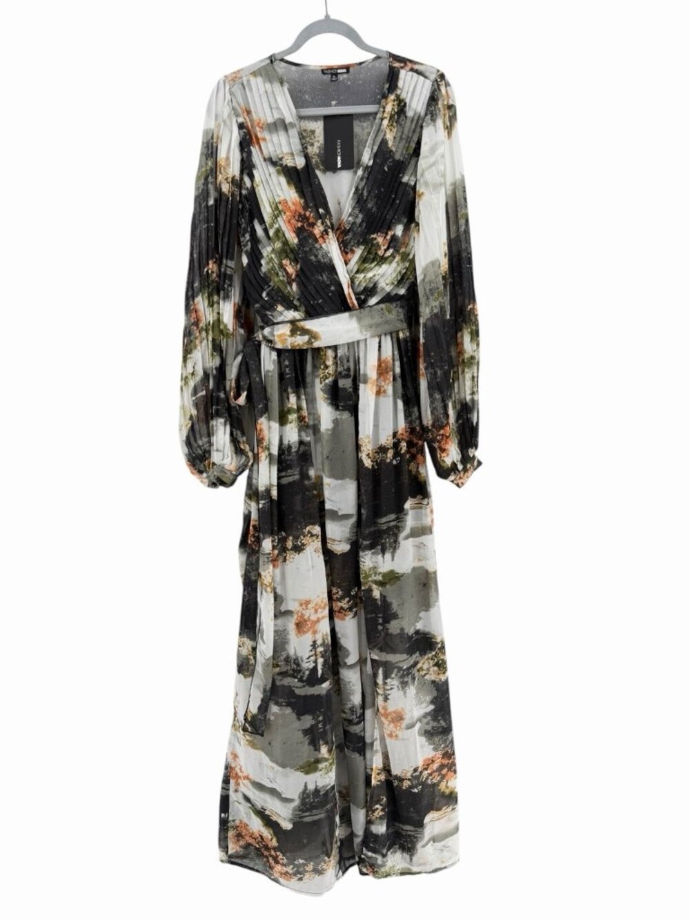 FASHION NOVA Women's Black Combo Elsy Maxi Long Sleeve Dress NWT XL - Picture 2 of 10